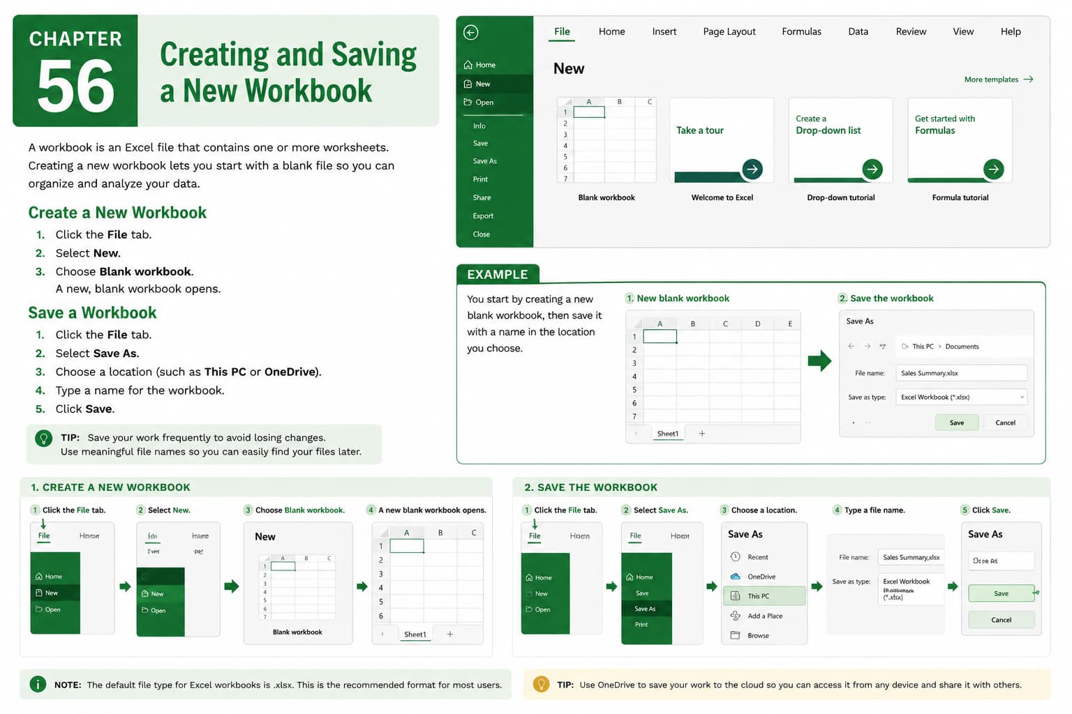 Chapter 56: Creating and Saving a New Workbook