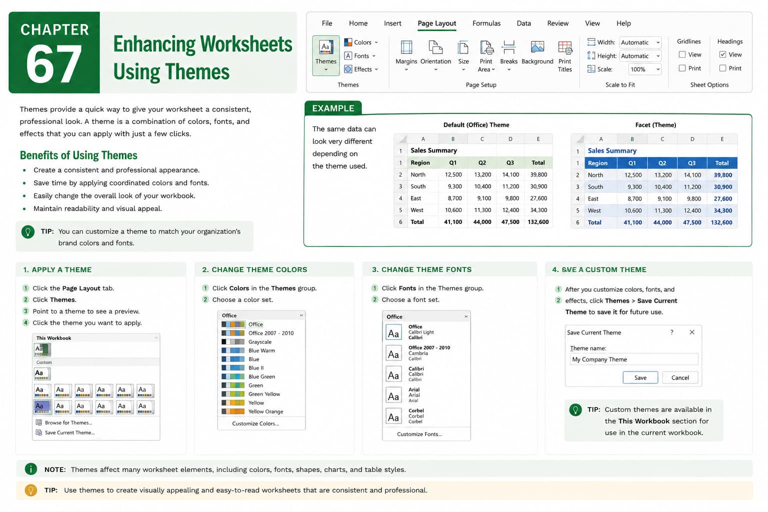Chapter 67: Enhancing Worksheets Using Themes
