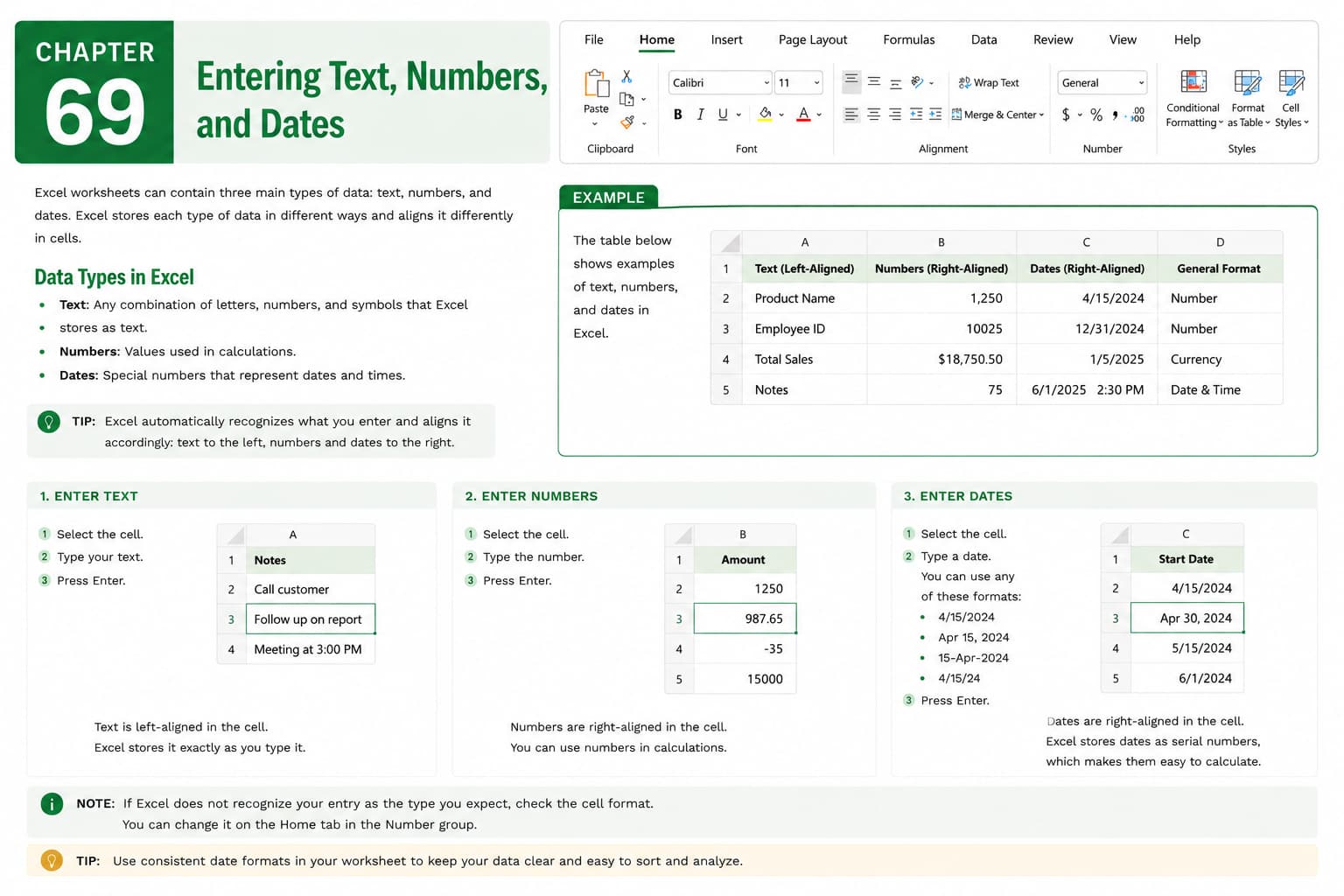 Chapter 69: Entering Text, Numbers, and Dates
