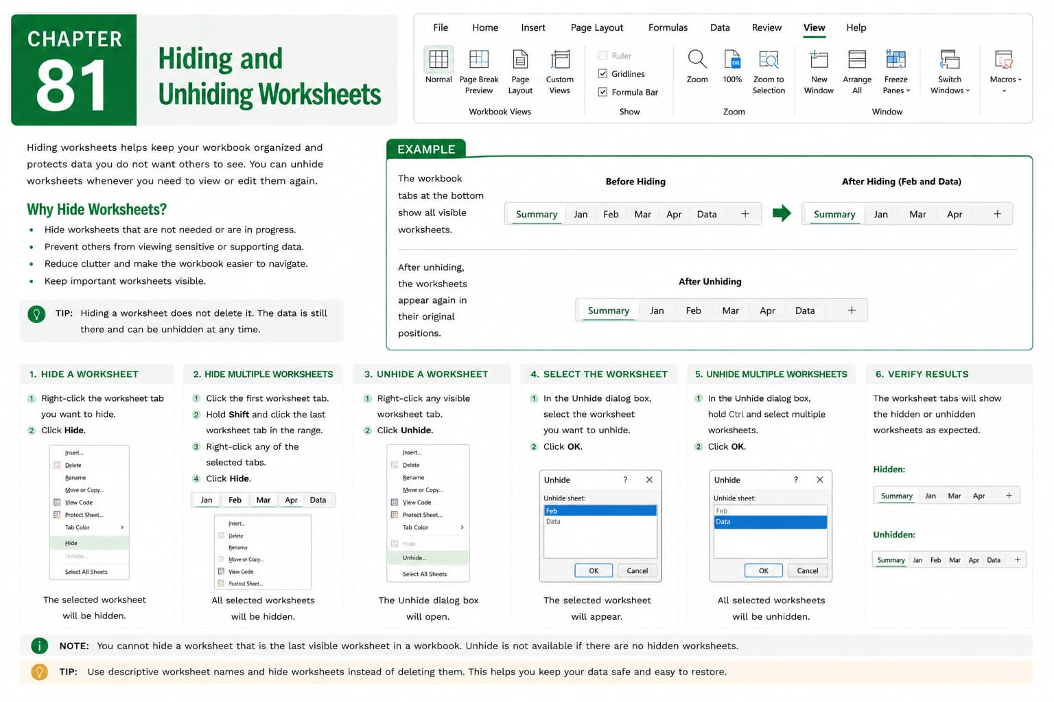 Chapter 81: Hiding and Unhiding Worksheets