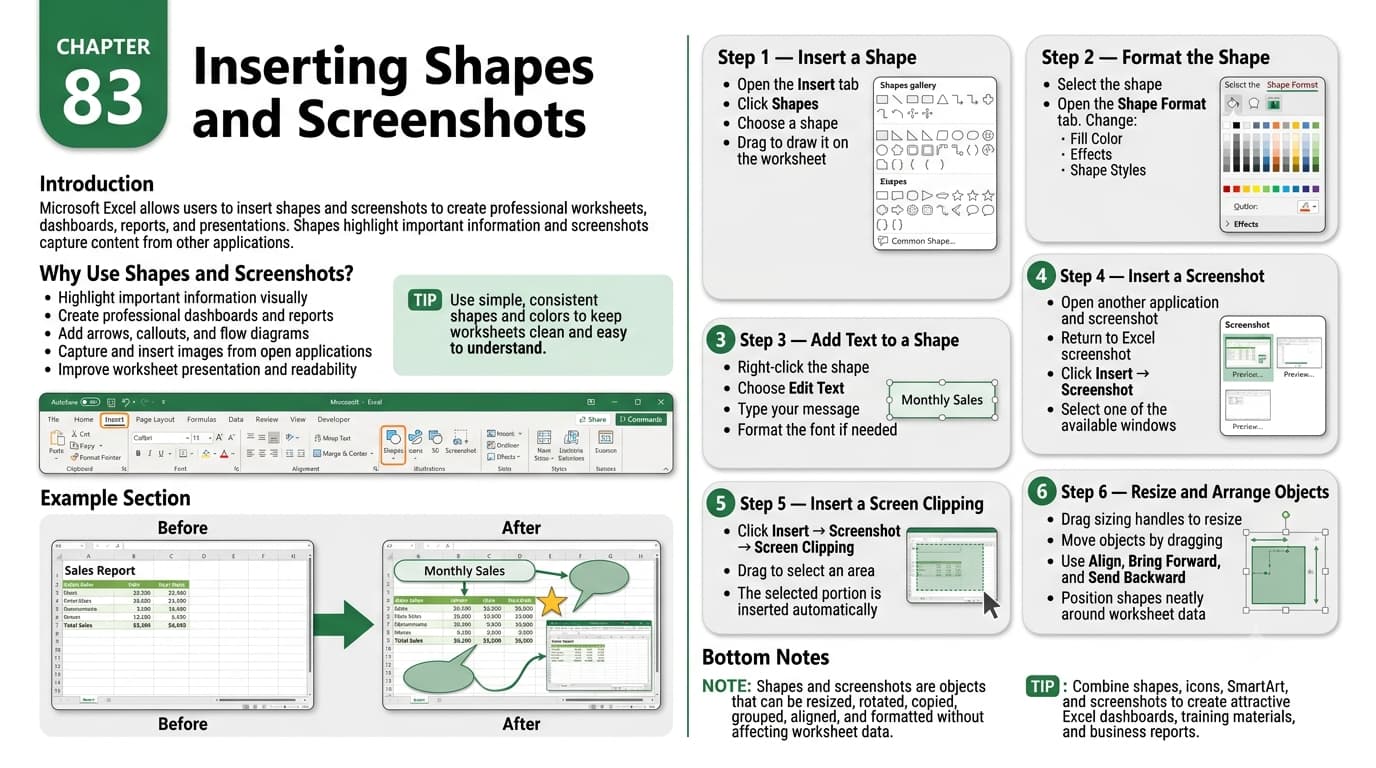 Chapter 83: Inserting Shapes and Screenshots