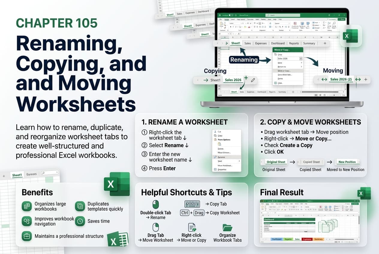 Chapter 105: Renaming, Copying, and Moving Worksheets