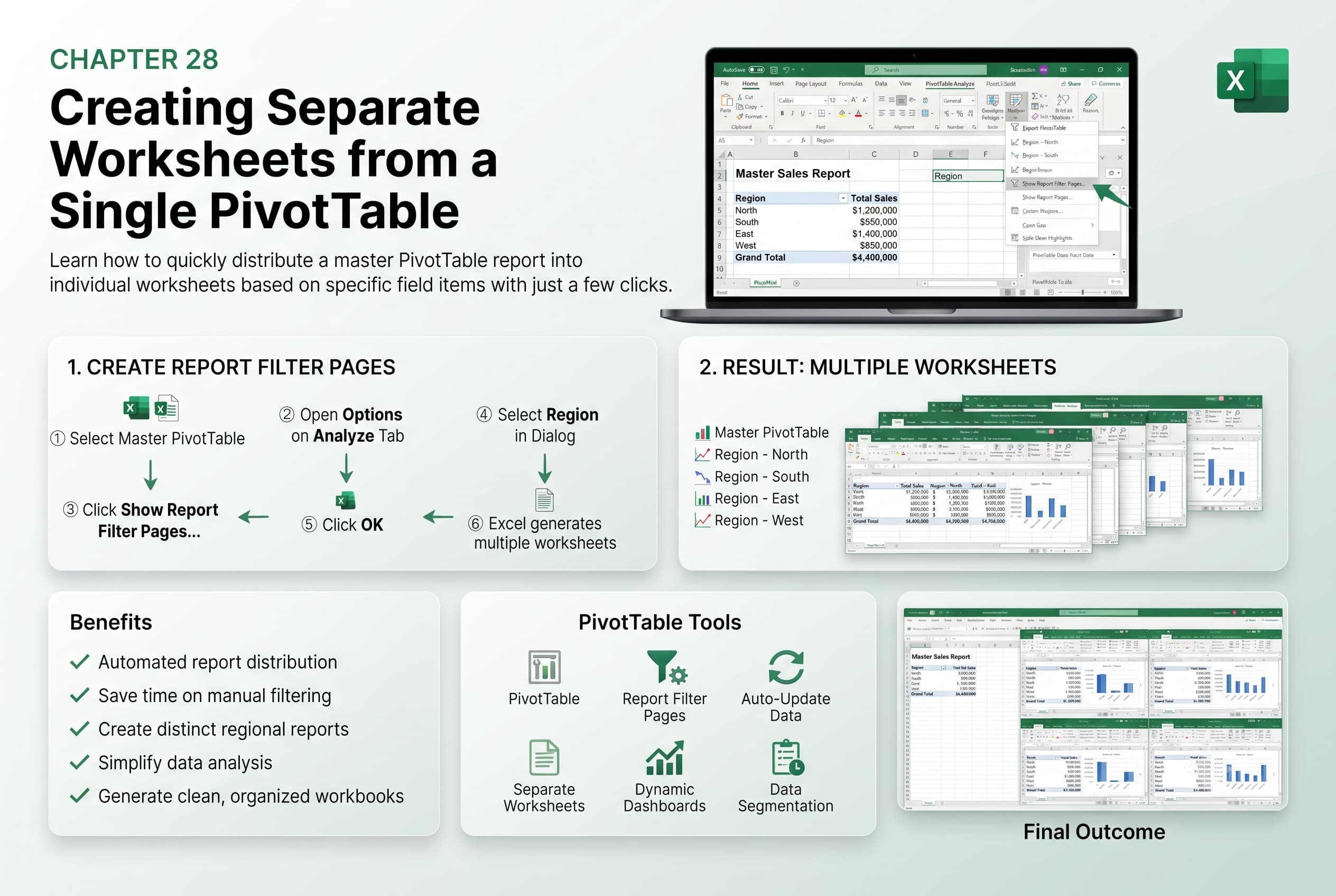 Chapter 28: Creating Separate Worksheets from a Single PivotTable
