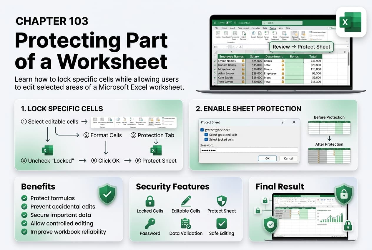 Chapter 103: Protecting Part of a Worksheet