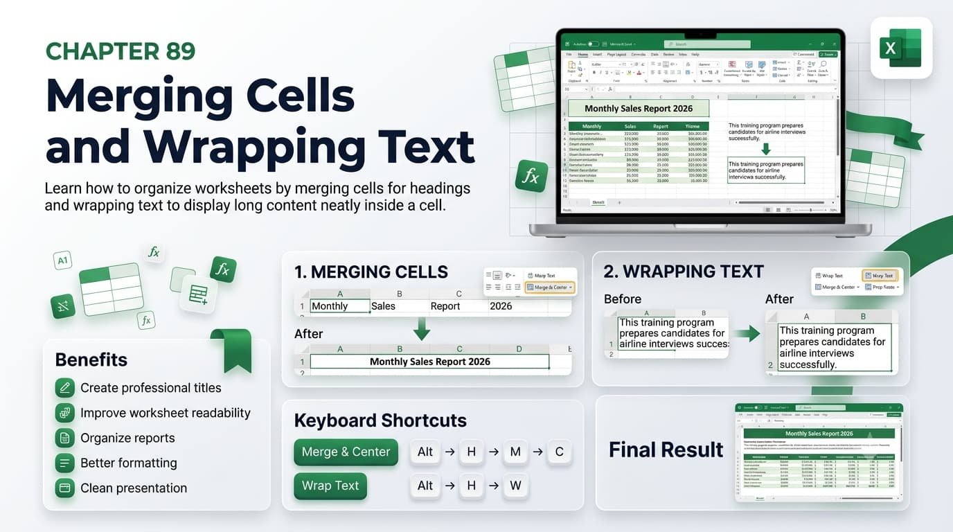 Chapter 89: Merging Cells and Wrapping Text