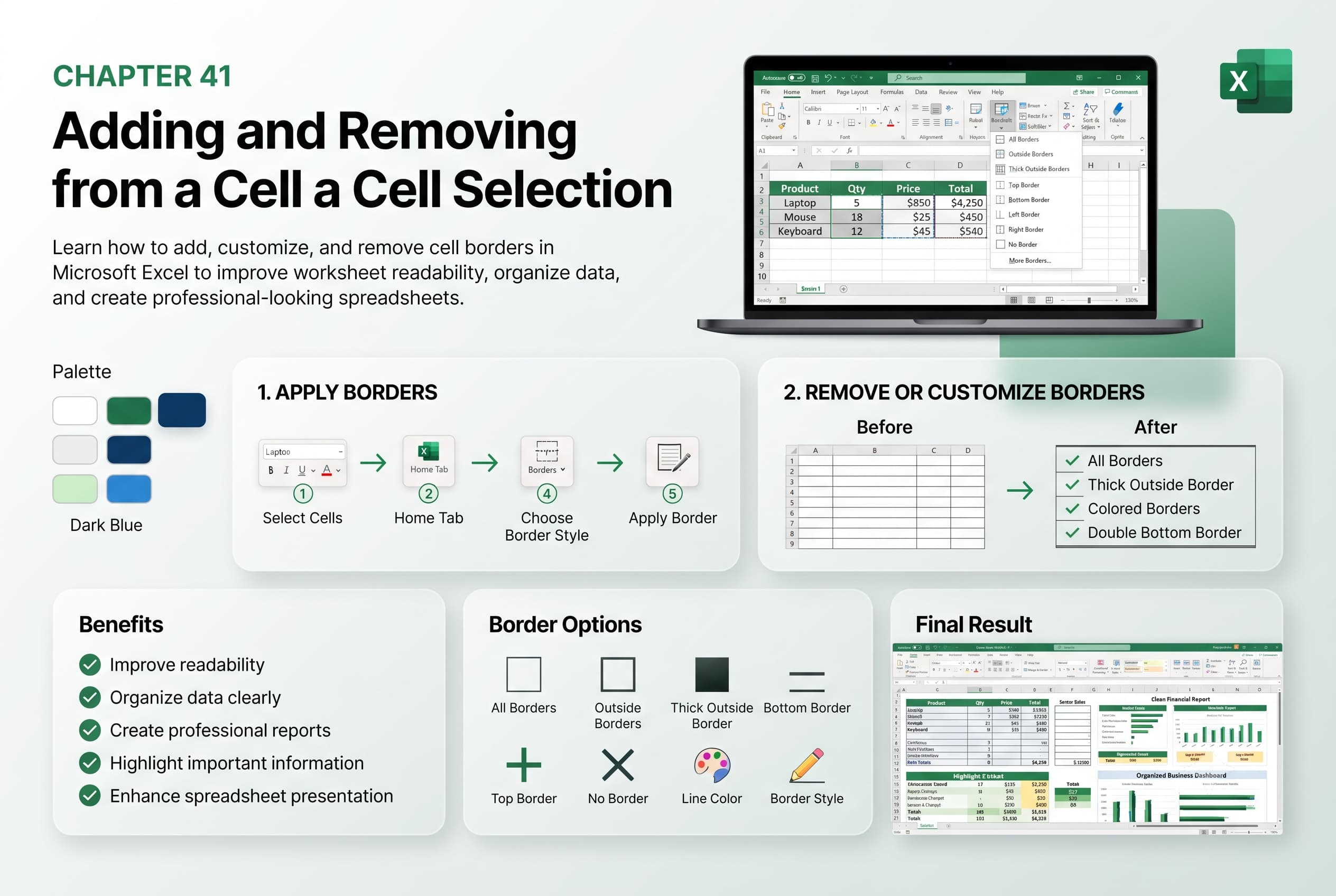 Chapter 41: Adding and Removing Borders from a Cell Selection