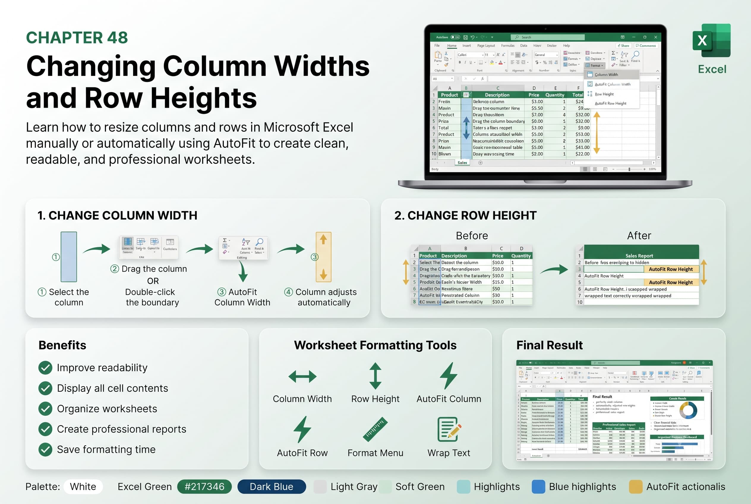 Chapter 48: Changing Column Widths and Row Heights